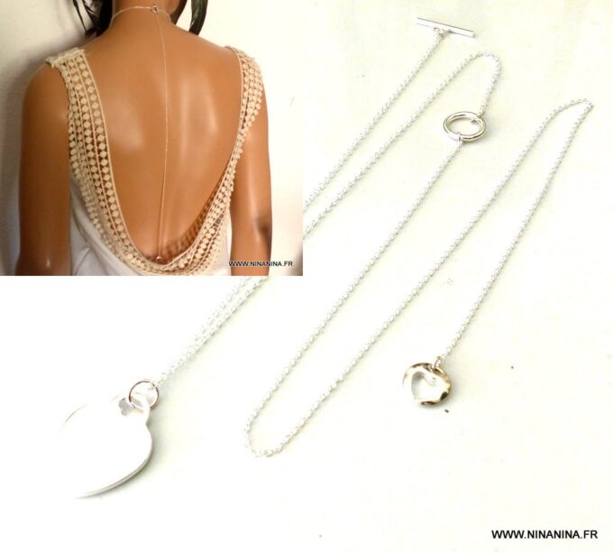N3642F_Collier_Chaine_de_dos_coeur_plaque_argent_-_Bijoux_en_ligne_NINANINA