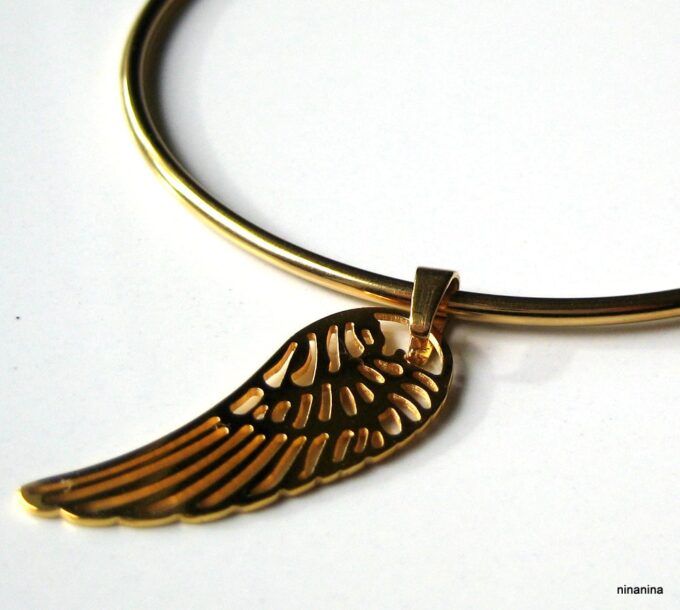 N3670a_bracelet_jonc_aile_dange_acier_inoxydable_dore