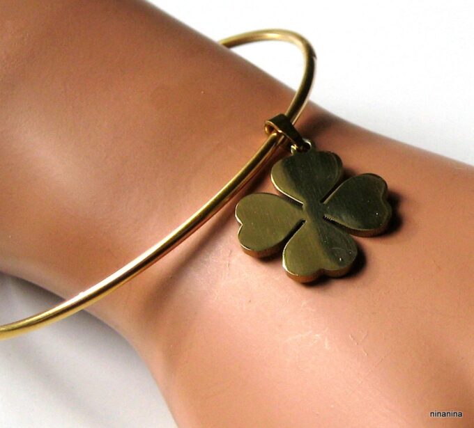 N3672d_bracelet_jonc_trefle_4_feuilles_acier_inoxydable_dore