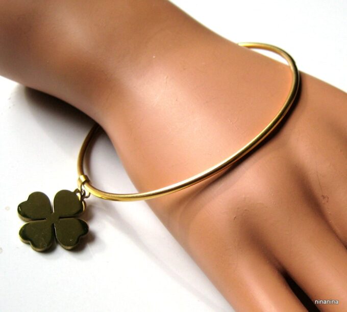 N3672f_bracelet_jonc_trefle_4_feuilles_acier_inoxydable_dore