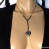 N3677_Collier_lasso_perles_noires_coeur_metal_noir_porte_photo_-_Bijoux_en_ligne_NINANINA-1
