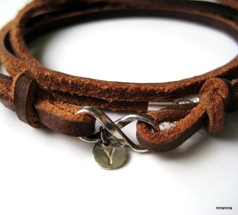 Bracelet Infini Personnalisé Argent 925 Et Cuir 3 tours – Image 2