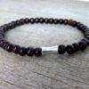 N3710terd_Bracelet_homme_perles_bois_tube_metal_argent