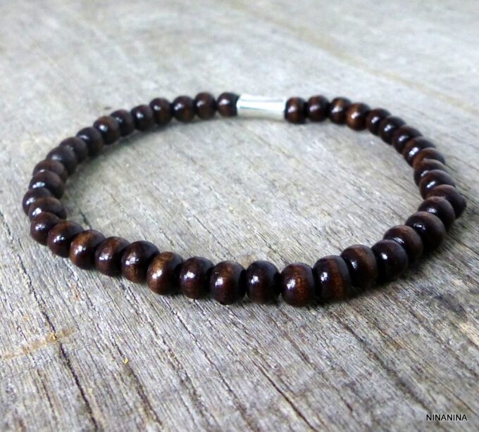 N3710terh_Bracelet_homme_perles_bois_tube_metal_argent