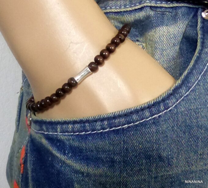 N3710terl_Bracelet_homme_perles_bois_tube_metal_argent