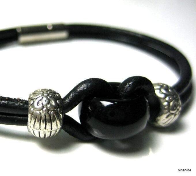 N3715a_bracelet_homme_cuir_et_perle_noire