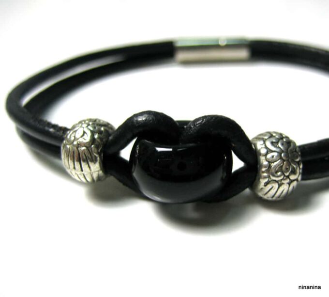N3715h_bracelet_homme_cuir_et_perle_noire
