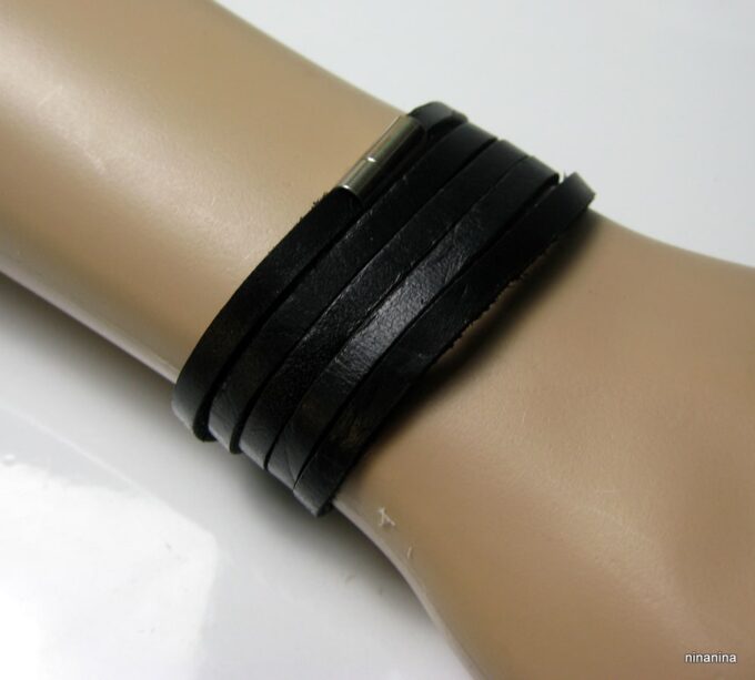 N3731a_bracelet_cuir_5_tours_et_acier_inoxydable