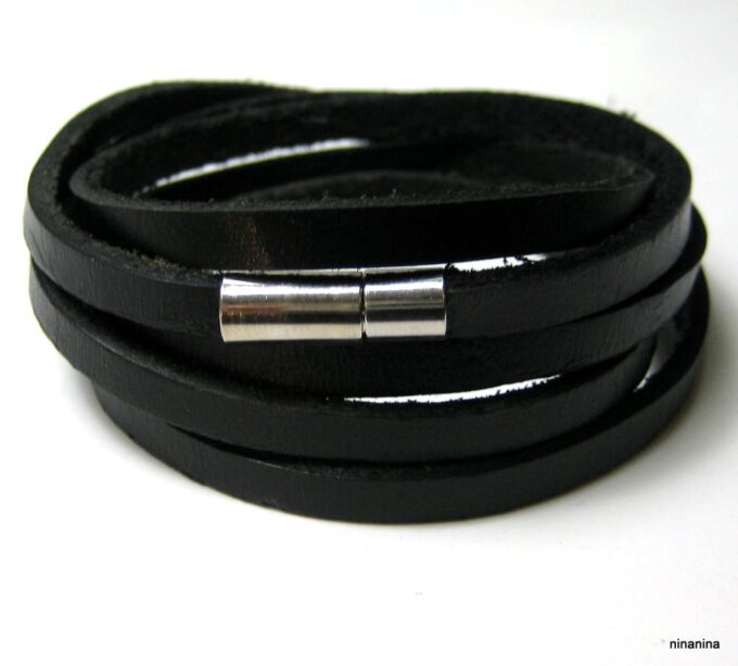 N3731c_bracelet_cuir_5_tours_et_acier_inoxydable