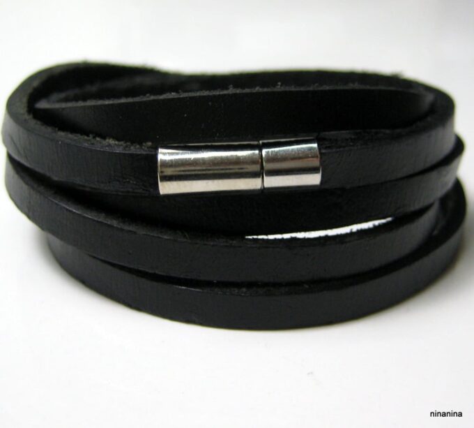 N3731f_bracelet_cuir_5_tours_et_acier_inoxydable