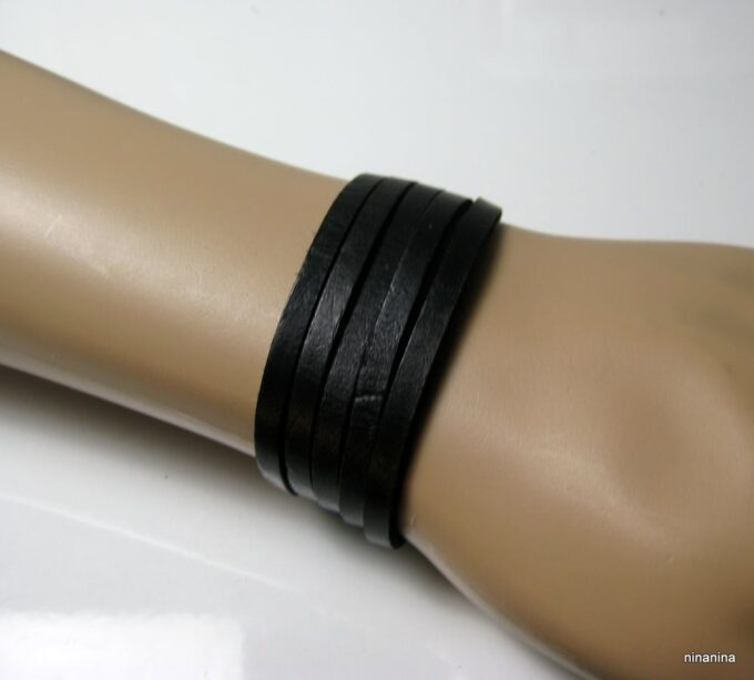 N3731h_bracelet_cuir_5_tours_et_acier_inoxydable