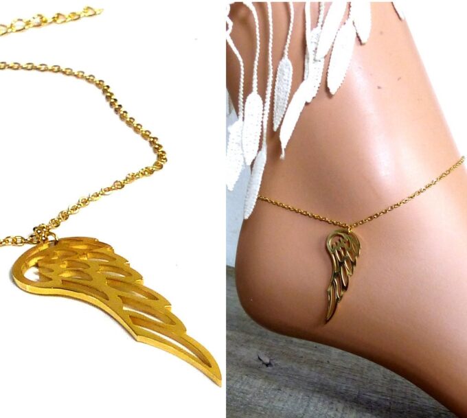 N3783tern_chaine_de_cheville_aile_ange_acier_inoxydable_dore-1