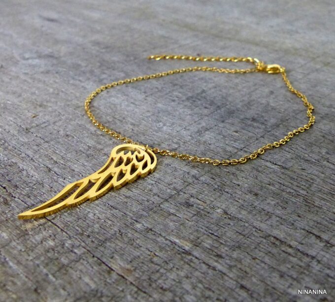 N3786terb_Bracelet_aile_dange_acier_inoxydable_dore