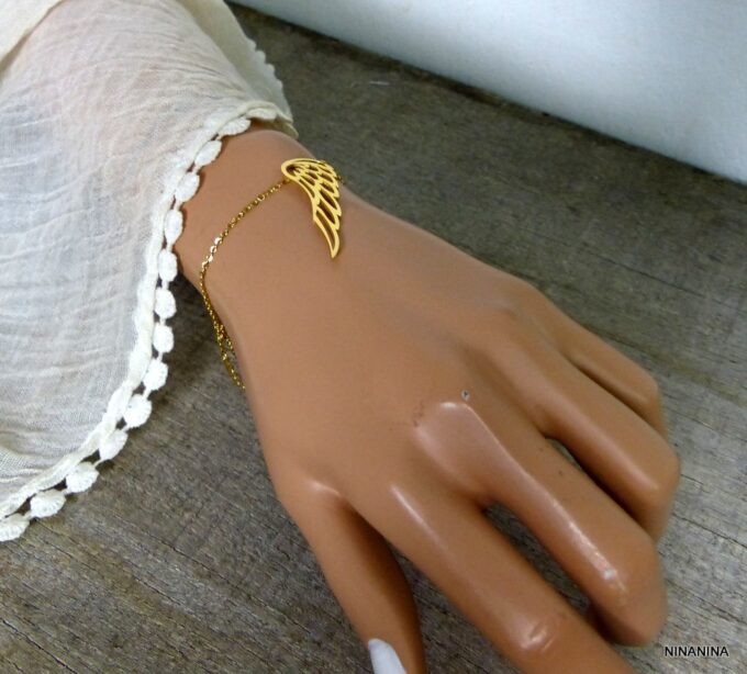 N3786terl_Bracelet_aile_dange_acier_inoxydable_dore