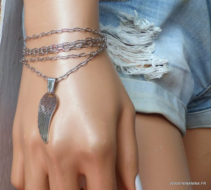 N3795d_Chaine_de_taille_aile_dange_Acier_inoxydable_argente_-_Bijoux_Chaines_en_ligne_Ninanina-2