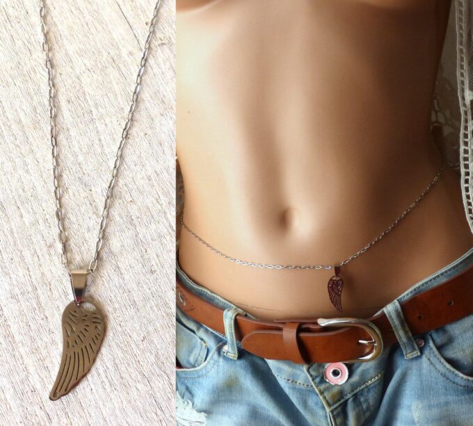 N3795l_Chaine_de_taille_aile_dange_Acier_inoxydable_argente_-_Bijoux_Chaines_en_ligne_Ninanina-2