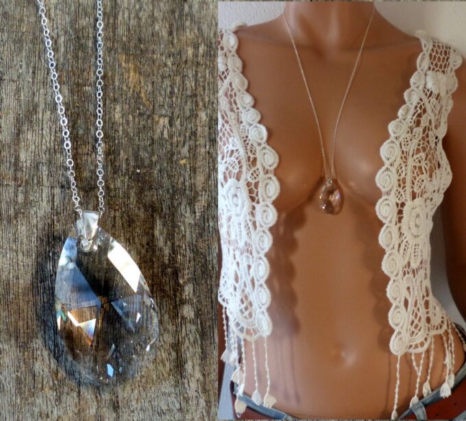 N3810e_Collier_long_chaine_argent_925_massif_pendentif_goutte_swarovski_-_Bijoux_Colliers_en_ligne_Ninanina