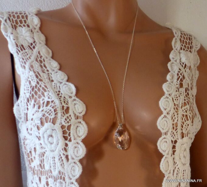N3810g_Collier_long_chaine_argent_925_massif_pendentif_goutte_swarovski_-_Bijoux_Colliers_en_ligne_Ninanina