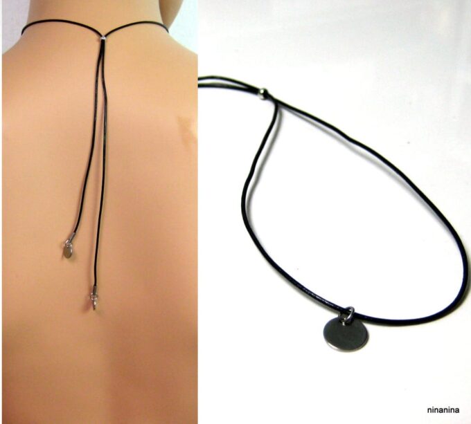N3817abis_collier_cordon_cuir_et_acier_inoxydable