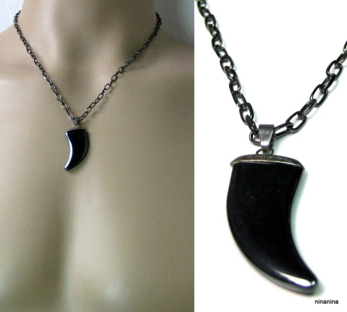 N3835_collier_homme_dent_de_requin_noire