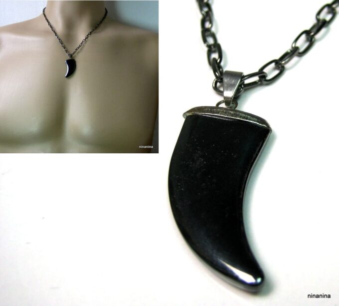 N3835b_collier_homme_dent_de_requin_noire