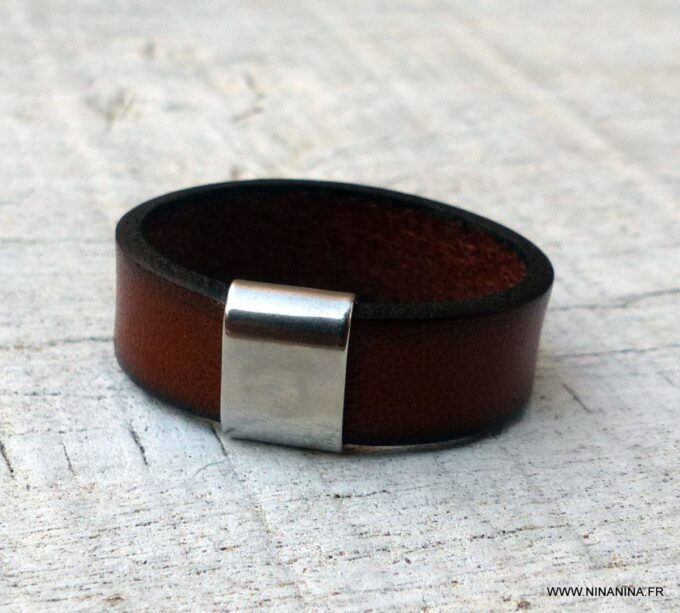 N3839b_Bague_cuir_femme_et_homme_acier_ou_metal_argente_-_Bijoux_Bagues_en_ligne_Ninanina