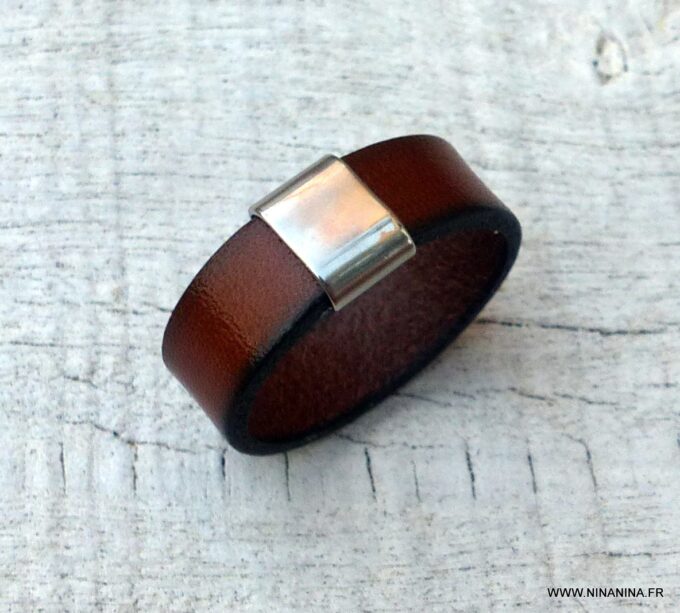 N3839c_Bague_cuir_femme_et_homme_acier_ou_metal_argente_-_Bijoux_Bagues_en_ligne_Ninanina