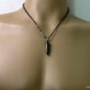 N3851e_collier_homme_balle_revolver_acier_noir