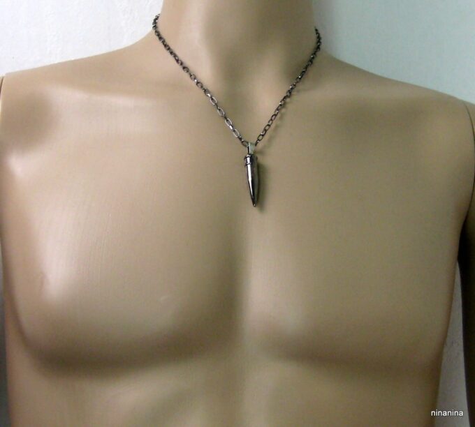N3851f_collier_homme_balle_revolver_acier_noir