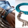 N3875_Bracelet_wrap_2_tours_perles_coco_turquoise_et_pompon_metal_argente_-_Bijoux_en_ligne_NINANINA-1