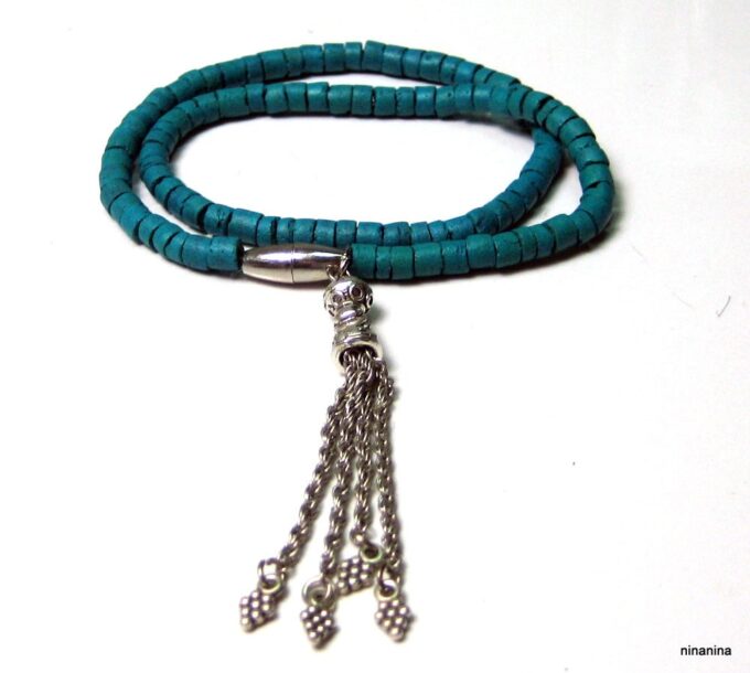 N3875d_bracelet_2_tours_coco_turquoise_pompon_argent-1