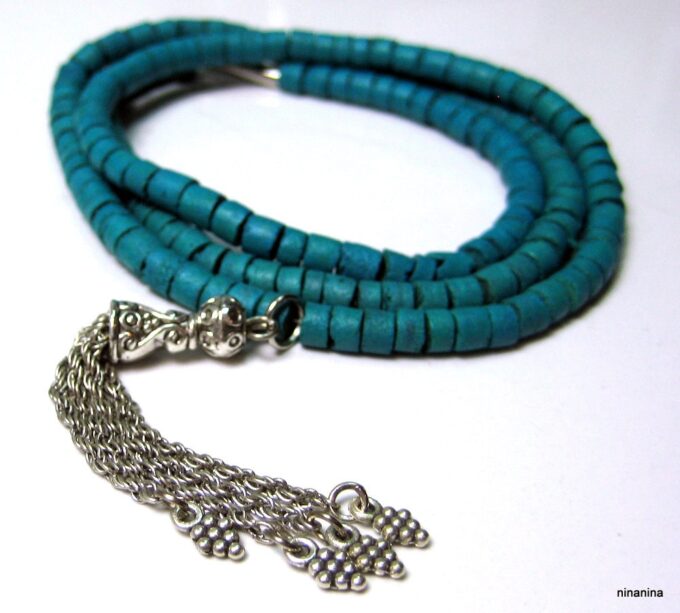 N3878j_bracelet_3_tours_coco_turquoise_pompon_argent