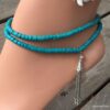 N3879d_Bracelet_chaine_de_cheville_boheme_hippie_2_tours_perles_coco_turquoise_pompon_argent_-_Bijoux_en_ligne_NINANINA