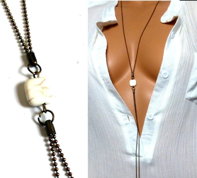 N3883_Collier_femme_long_sautoir_chaine_boule_metal_bronze_perle_carree_ivoire_-_Bijoux_en_ligne_NINANINA