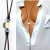 N3883b_Collier_femme_long_sautoir_chaine_boule_metal_bronze_perle_carree_ivoire_-_Bijoux_en_ligne_NINANINA