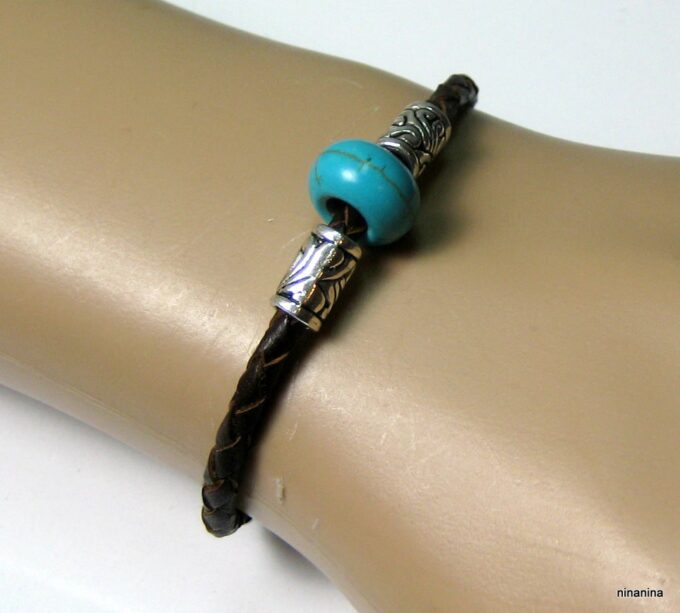 N3895e_bracelet_cuir_tresse_et_turquoise