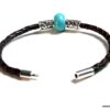 N3895tere_Bracelet_homme_cuir_tresse_rondelle_turquoise_tubes_metal_argente