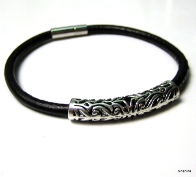 N3907_bracelet_cuir_et_tube_metal_argent-1