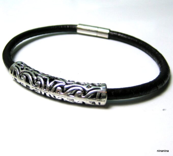 N3907b_bracelet_cuir_et_tube_metal_argent