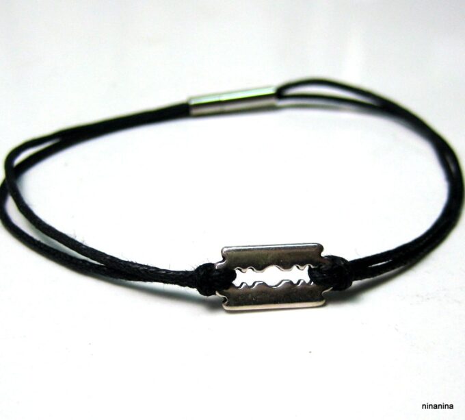 N3911b_bracelet_cordon_lame_de_rasoir_metal_argent