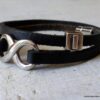 N3912_Bracelet_homme_infini_2_tours_cuir_lettre_personnalise_Acier_inoxydable_-_Bijoux_Bracelets_en_ligne_Ninanina