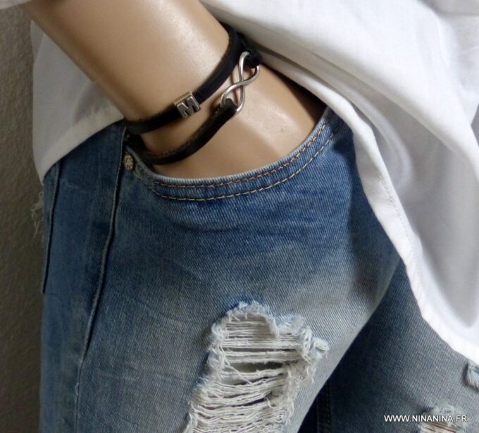 N3912b_Bracelet_homme_femme_2_tours_cuir_personnalise_infini_-_Bijoux_en_ligne_NINANINA
