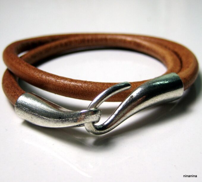 N3923j_bracelet_cuir_2_tours_crochet_metal_argente