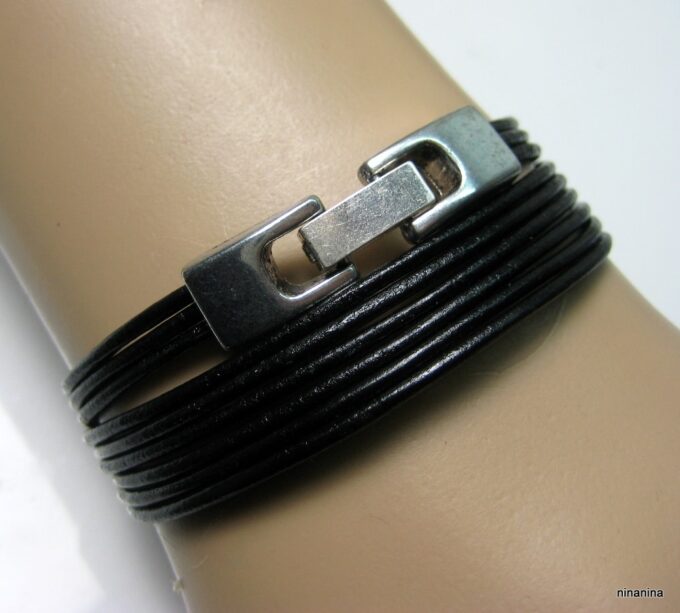 N3925_bracelet_wrap_cordon_cuir_et_metal_argente