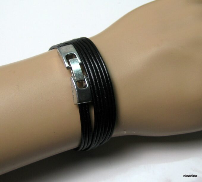 N3925n_bracelet_wrap_cordon_cuir_et_metal_argente