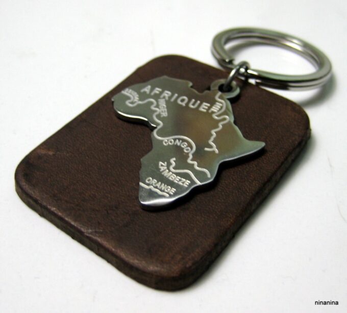 N3928a_porte-cle_cuir_afrique_acier_inoxydable