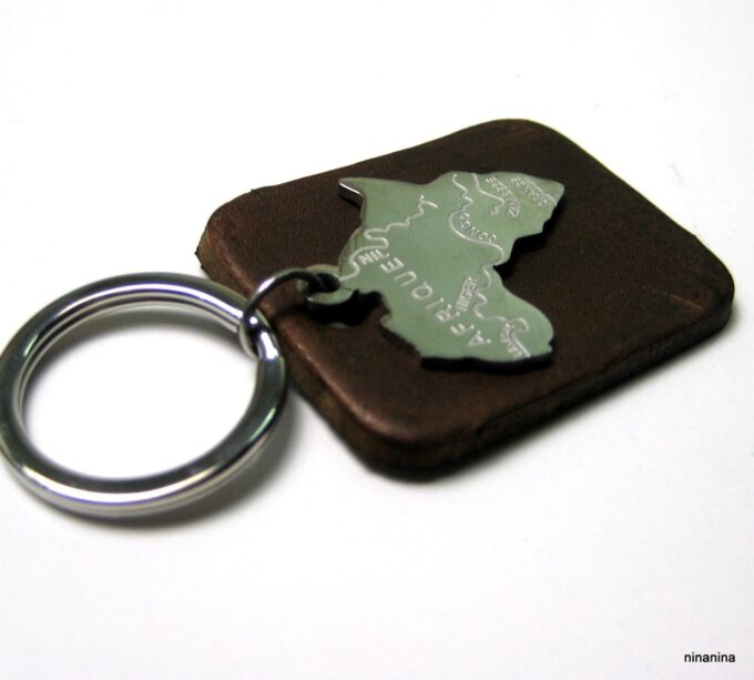 N3928b_porte-cle_cuir_afrique_acier_inoxydable