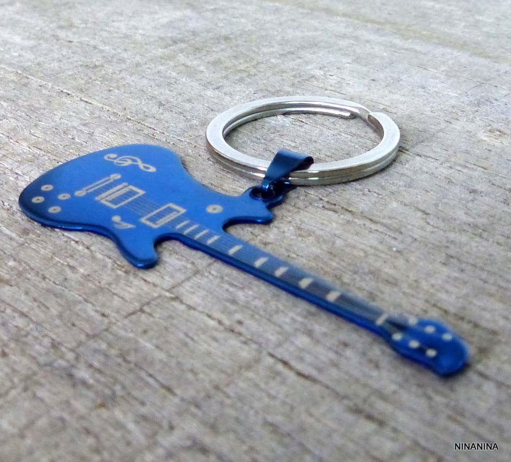 Porte-Clef Guitare Electrique bleu