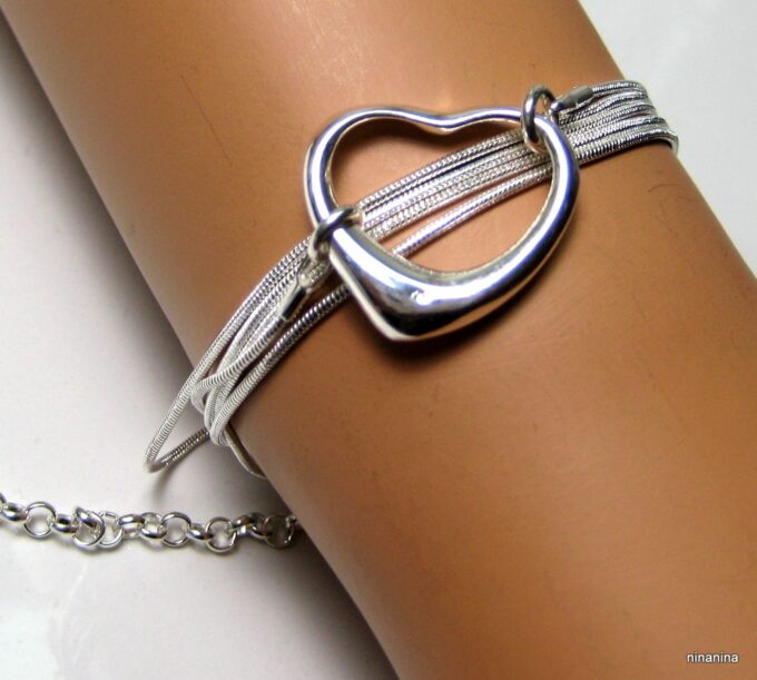 N3946f_bracelet_wrap_coeur_plaque_argent_maille_serpent