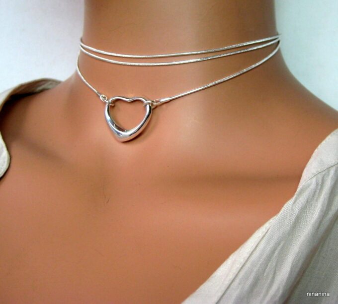 N3948e_collier_coeur_plaque_argent_maille_serpent